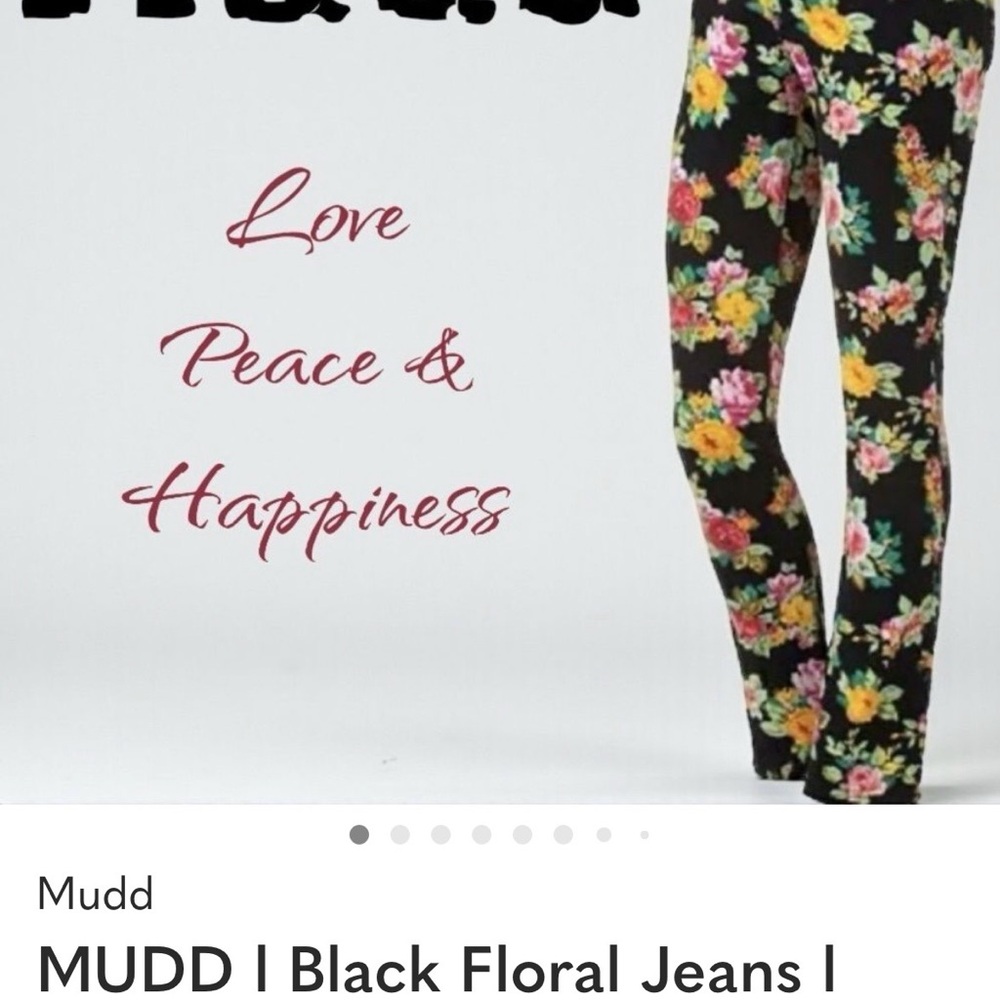 Mudd Black Floral Skinny Jeans